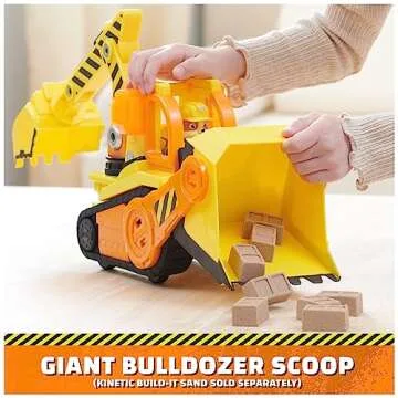 Rubble & Crew, Bark Yard Deluxe Bulldozer Construction Truck Toy with Lights, Sounds & Rubble Action Figure, Kids Toys for Boys & Girls Ages 3+