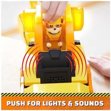 Rubble & Crew, Bark Yard Deluxe Bulldozer Construction Truck Toy with Lights, Sounds & Rubble Action Figure, Kids Toys for Boys & Girls Ages 3+