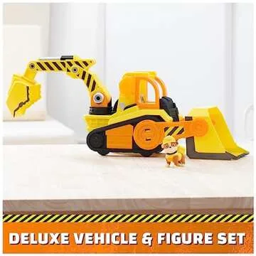 Rubble & Crew, Bark Yard Deluxe Bulldozer Construction Truck Toy with Lights, Sounds & Rubble Action Figure, Kids Toys for Boys & Girls Ages 3+