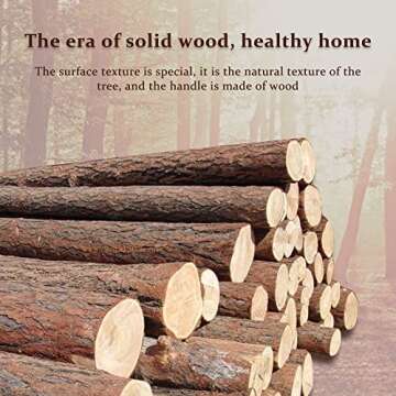 RDEXP Home Accessory 50x25mm Wooden Hardware Round Pull Knobs for Cabinet Drawer Cupboard Cabinet Door Set of 10