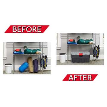 Rubbermaid ActionPacker Lockable Storage Box, 35 Gal, Grey and Black, Outdoor, Industrial, Rugged