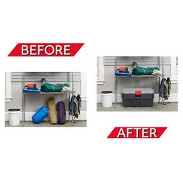 Rubbermaid ActionPacker Lockable Storage Box, 35 Gal, Grey and Black, Outdoor, Industrial, Rugged