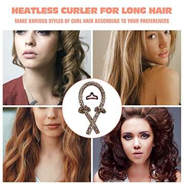 BATOUDE Heatless Curling Rod Headband No Heat Silk Ribbon Curling Rod Hair Roller Curls with Hair Cl...