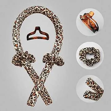 BATOUDE Heatless Curling Rod Headband No Heat Silk Ribbon Curling Rod Hair Roller Curls with Hair Claw Clip Lazy Natural Soft Wave DIY Hair Rollers Styling Tool for Sleep in Overnight (Bao)