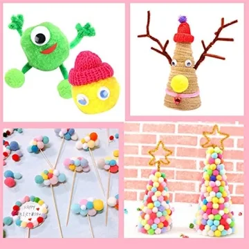Craft Pom Poms Balls Set for Kids Creative Projects