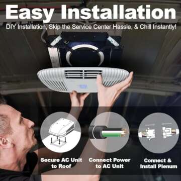RecPro RV Air Conditioner 15K Ducted or Non-Ducted | Quiet AC | 110-120V | Heat Pump and Cooling | Easy Install | All-in-One Unit | For Camper, Fifth Wheel, Food Trucks (Ducted, White)