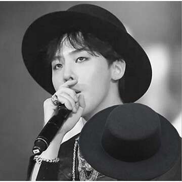 Classic Unisex Wool Blend Fedora Hat Brim Flat Church Cap Wide Brim Classic Pork Pie Hat Perfect for Wedding Party Talent Show Performance Best Xmas Gift for Boys Girls Women Men Black