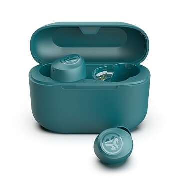 JLab Go Air Pop True Wireless Bluetooth Earbuds & Charging Case, Teal, Dual Connect, IPX4 Sweat Resi...