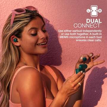 JLab Go Air Pop True Wireless Bluetooth Earbuds & Charging Case, Teal, Dual Connect, IPX4 Sweat Resistance, Bluetooth 5 Connection, 3 EQ Sound Settings Signature, Balanced, Bass Boost