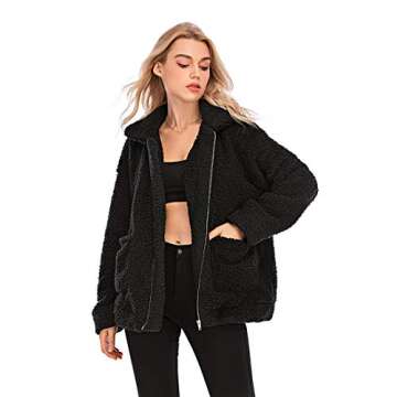 Stylish Womens Faux Shearling Oversized Jacket
