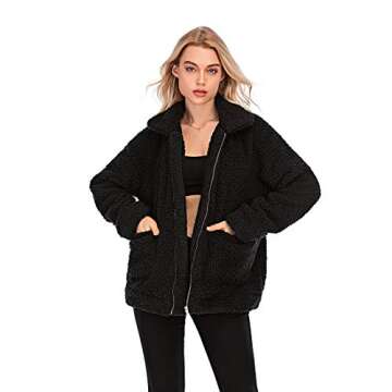 Stylish Womens Faux Shearling Oversized Jacket