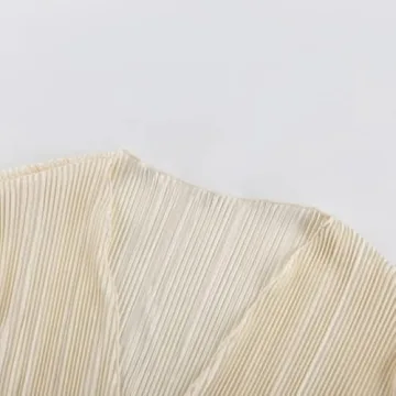 Trendy Women Bell Sleeve Deep V Neck Blouse Creamy White