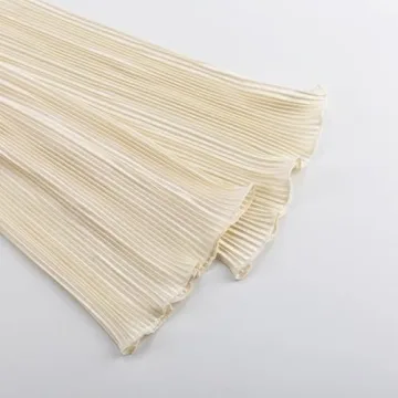 Trendy Women Bell Sleeve Deep V Neck Blouse Creamy White