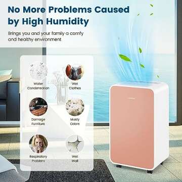 COSTWAY 2500 Sq. Ft Dehumidifier for Basement, 32 Pints Portable Quiet Dehumidifier with Sleep Mode,...