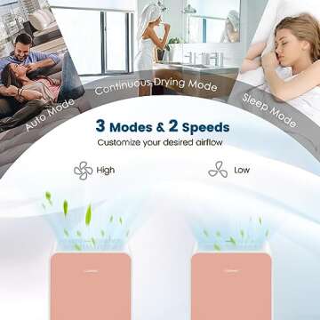 COSTWAY 2500 Sq. Ft Dehumidifier for Basement, 32 Pints Portable Quiet Dehumidifier with Sleep Mode, 24H Timer, Auto Shut Off, Auto Defrost & Drain Hose for Basement Bathroom (Pink)