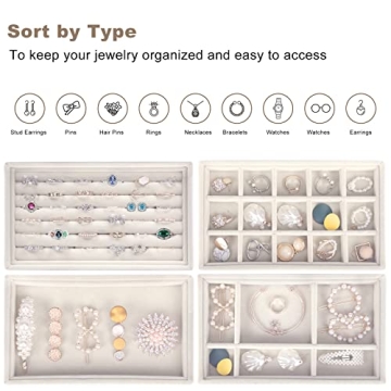 Mebbay Clear Jewelry Organizer with Drawers for Women