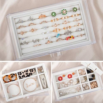 Mebbay Clear Jewelry Organizer with Drawers for Women