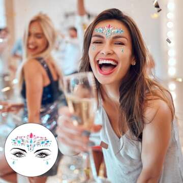 Sparkling Face Jewels for Festivals and Parties