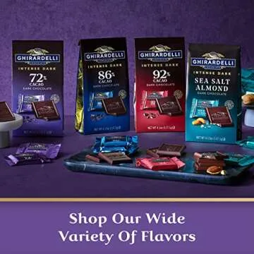 GHIRARDELLI Intense Dark Chocolate Squares, 72% Cacao Chocolate for Holiday Gifts and Stocking Stuffers, 4.1 Oz Bag (Pack of 6)