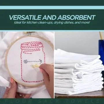 Eco-Friendly Organic Cotton Kitchen Towels Set of 10 28x28 Inch