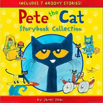 XGATML Pete The Cat Storybook Collection Hardcover Book (7 Groovy Stories) & #1 Pete The Cat Plush Doll (14.5") Gift Set