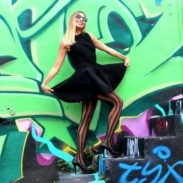 Millennials In Motion Pinstripe Vertical Striped Sheer Pantyhose Slimming Designer Tuxedo Line Shaping Shapewear Tights Vintage Retro Illusion Jester Clown Patterned Y2K Cosplay Stockings