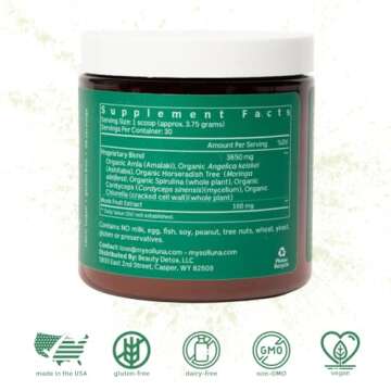 Solluna by Kimberly Snyder - Glowing Greens Powder - Superfood for Energy & Mood | Vegan, Plant-Base...