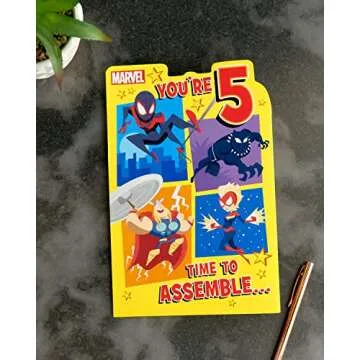 Marvel 5th Birthday Card with Avengers Design for Boys
