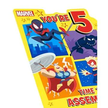 Marvel 5th Birthday Card with Avengers Design for Boys