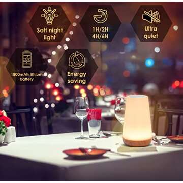 AMEXI Night Light Touch Sensor Lamp Portable Table Control Bedside Lamps with Quick USB Charging Port, 5 Level Dimmable Warm White Light & 13 Color Changing RGB for Bedroom/Office/Hallways