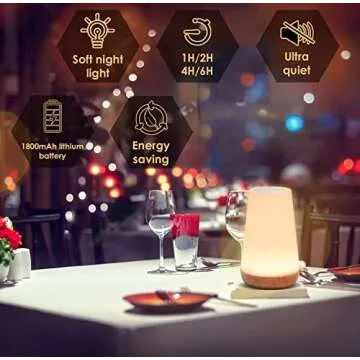 AMEXI Night Light Touch Sensor Lamp Portable Table Control Bedside Lamps with Quick USB Charging Port, 5 Level Dimmable Warm White Light & 13 Color Changing RGB for Bedroom/Office/Hallways