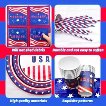 Patriotic Plates and Napkins for 4th of July Celebration