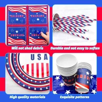 Patriotic Plates and Napkins for 4th of July Celebration