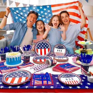 Patriotic Plates and Napkins for 4th of July Celebration