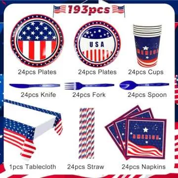 Patriotic Plates and Napkins for 4th of July Celebration