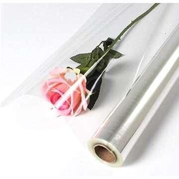Clear Cellophane Wrap Roll 31.5 Inches Wide by 100 Feet Long Thick Cellophane Roll for Baskets Gifts Flowers Food Safe Cello Rolls (Folded on 16" Roll - Unfolds to 31.5" Wide) (32"x100')