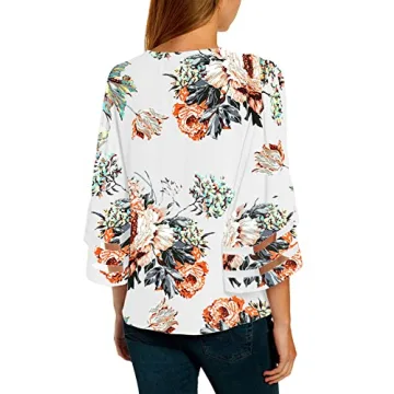 Chic LookbookStore Women's Floral V Neck Blouse - Summer Top