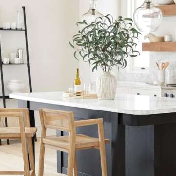 34" Faux Eucalyptus Stems - 6 Pcs Artificial Greenery