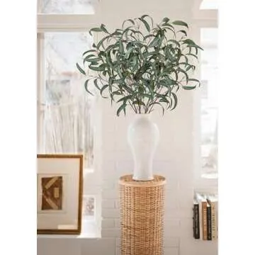 34" Faux Eucalyptus Stems - 6 Pcs Artificial Greenery