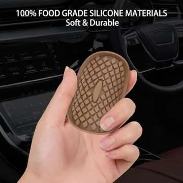ME.FAN Car Cup Coasters [4 Pack] Silicone Car Coasters/Cup Mats, Non-Slip Recessed Car Interior Accessories Deep Grey Coffee