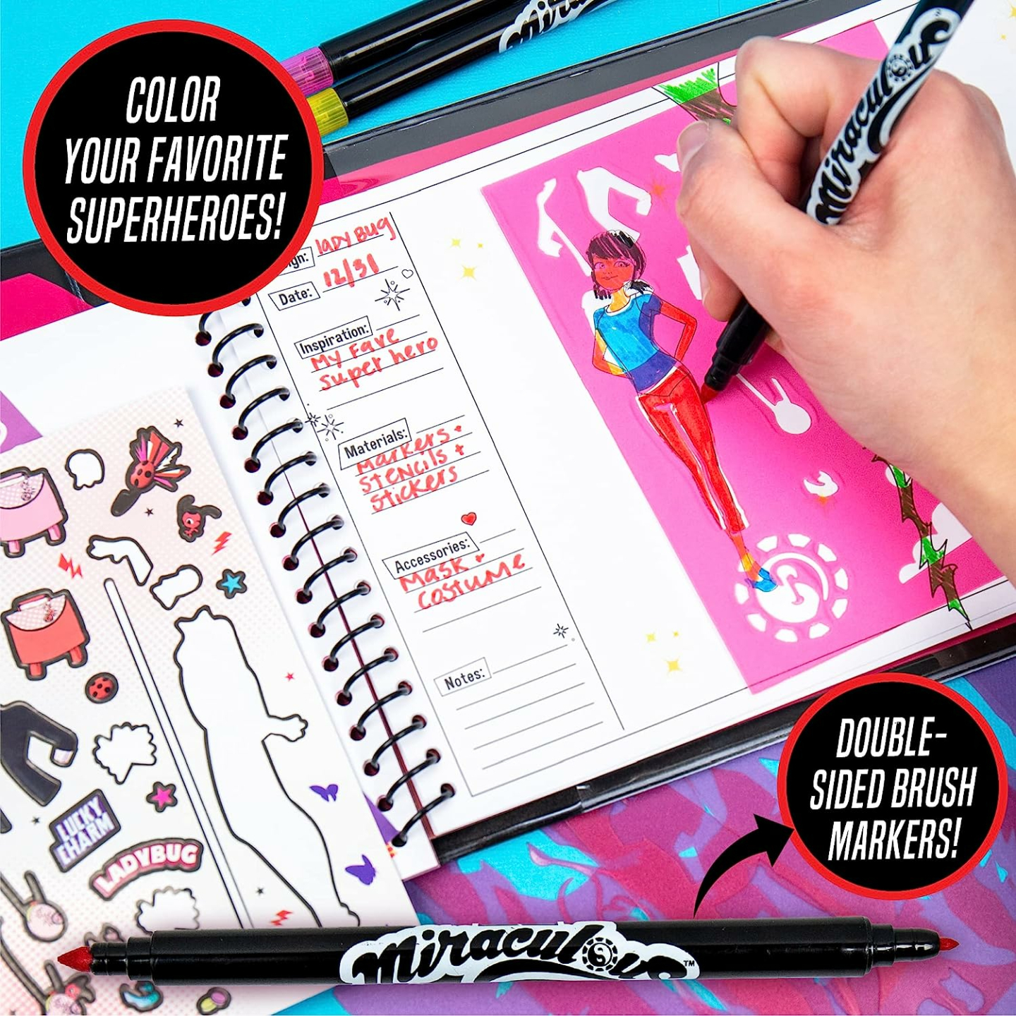 Miraculous Fashion Designer Sketchbook for Ages 6+