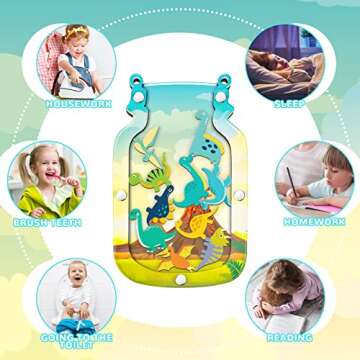 Qunclay Reward Chart for Kids, Behavior Reward Jar and Chore Chart for Toddlers Boys Girls Good Behavior Home Training Jar Motivate Responsibility Christmas Gift(Dinosaur Style)