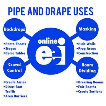 Sturdy 8FT Pipe and Drape Backdrop Kit for Events