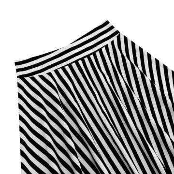 Vintage Striped Midi Skirts for Women 50s Flare Style