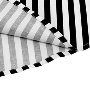 50s Flare Skirts for Women Vintage Striped Midi Skirts Black White Striped High Waisted A-Line Rockabilly Skirt Striped Knee Length Casual Skirt Black White Striped Medium