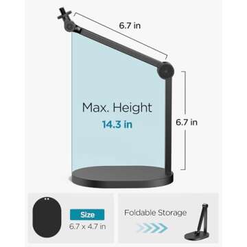 InnoGear Studio Mic Stand, Max Load 3.3 lb Microphone Arm Desk Mount Desktop Microphone Stand for Fifine AM8 K669B Blue Yeti HyperX QuadCast SoloCast AT2020, Webcams Cameras