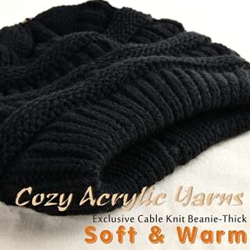 FURTALK Womens Winter Knit Slouchy Beanie Hat Warm Skull Ski Cap Faux Fur Pom Pom Hats for Women