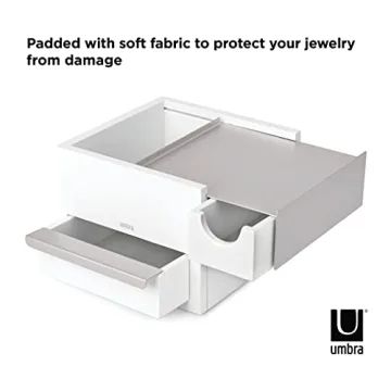 Modern Umbra Mini Stowit Jewelry Box in White/Nickel