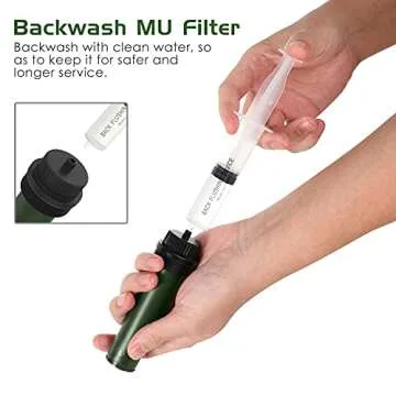 MoKo Portable Water Filter for Hiking Camping Emergency