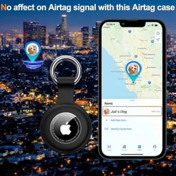 Waterproof AirTag Holder Pack with Keychain - Black